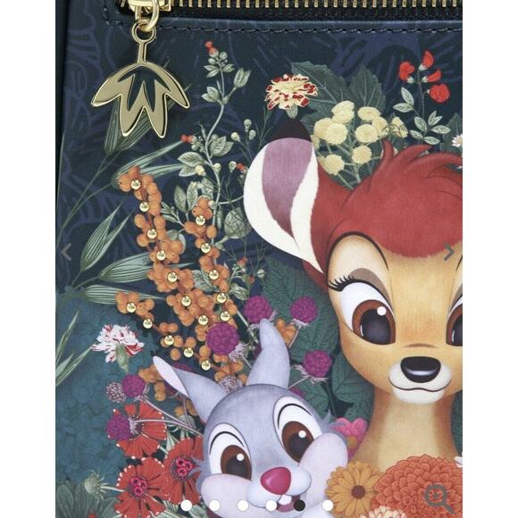 Loungefly Bambi And Friends Floral Forest Mini Backpack Green Spring main image 5